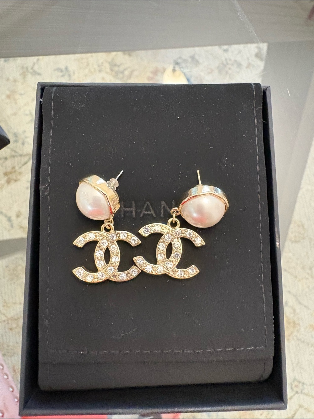 CHANEL Statement Sphere -Crystal Drop Earrings - Picture 2 of 5